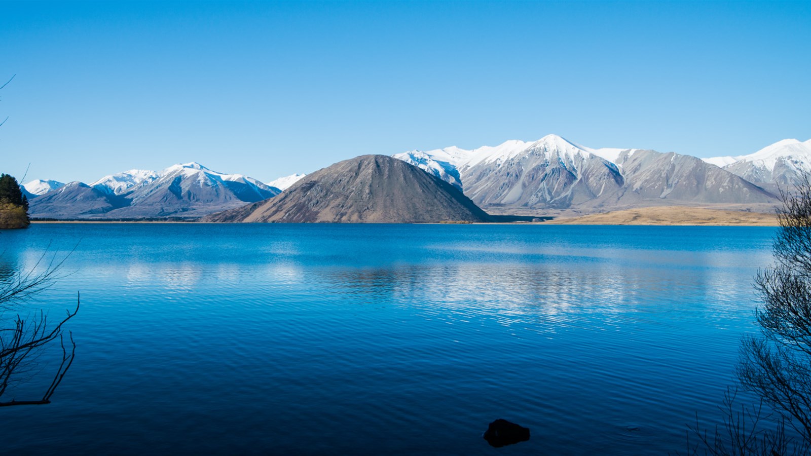 新西兰白鹭湖电脑风景壁纸
