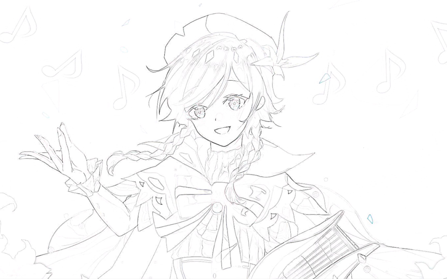 温迪简笔画 原神q版温迪简笔画